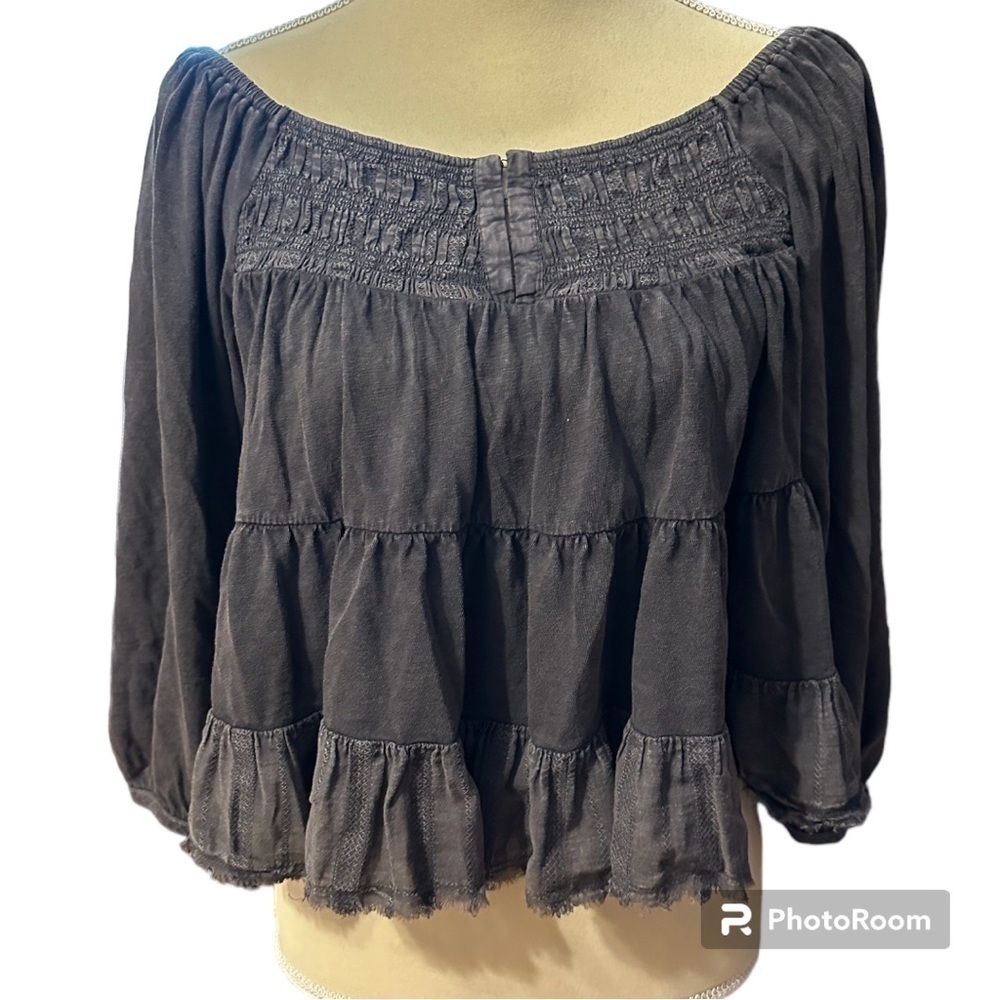 Lucky Brand Textured Long Sleeve Top